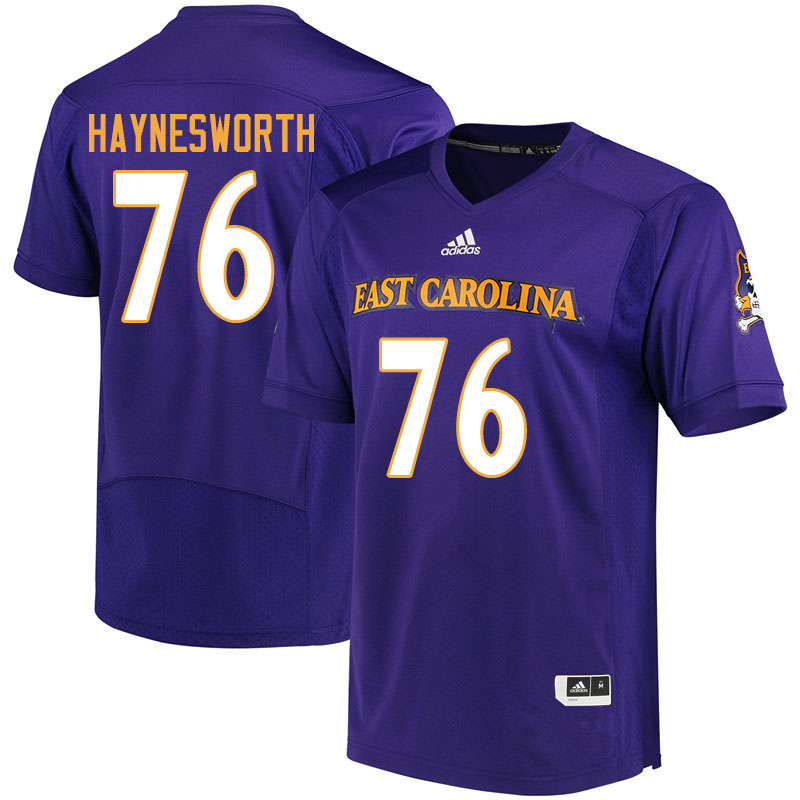 Men #76 Justyn Haynesworth ECU Pirates College Football Jerseys Sale-Purple
